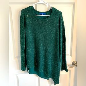 Apt 9 long sleeved green sequined top